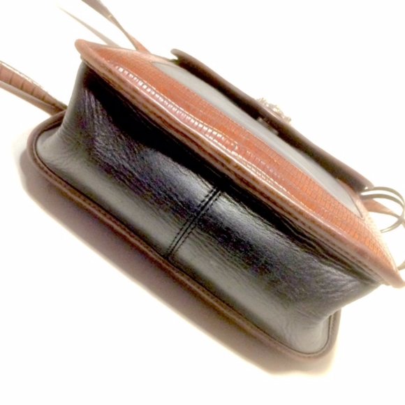 Brighton Mock Crock Flap Saddle Shoulder Bag - Picture 3 of 7